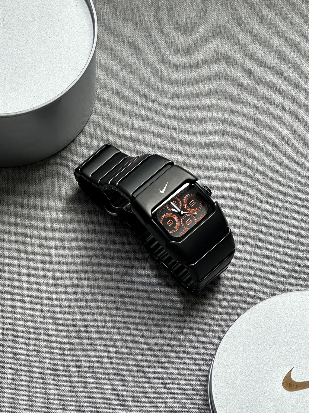 Nike D-Line Matte Black Analogue Watch with Orange Dial | Rare Collectible | Unisex Retro Sports Timepiece