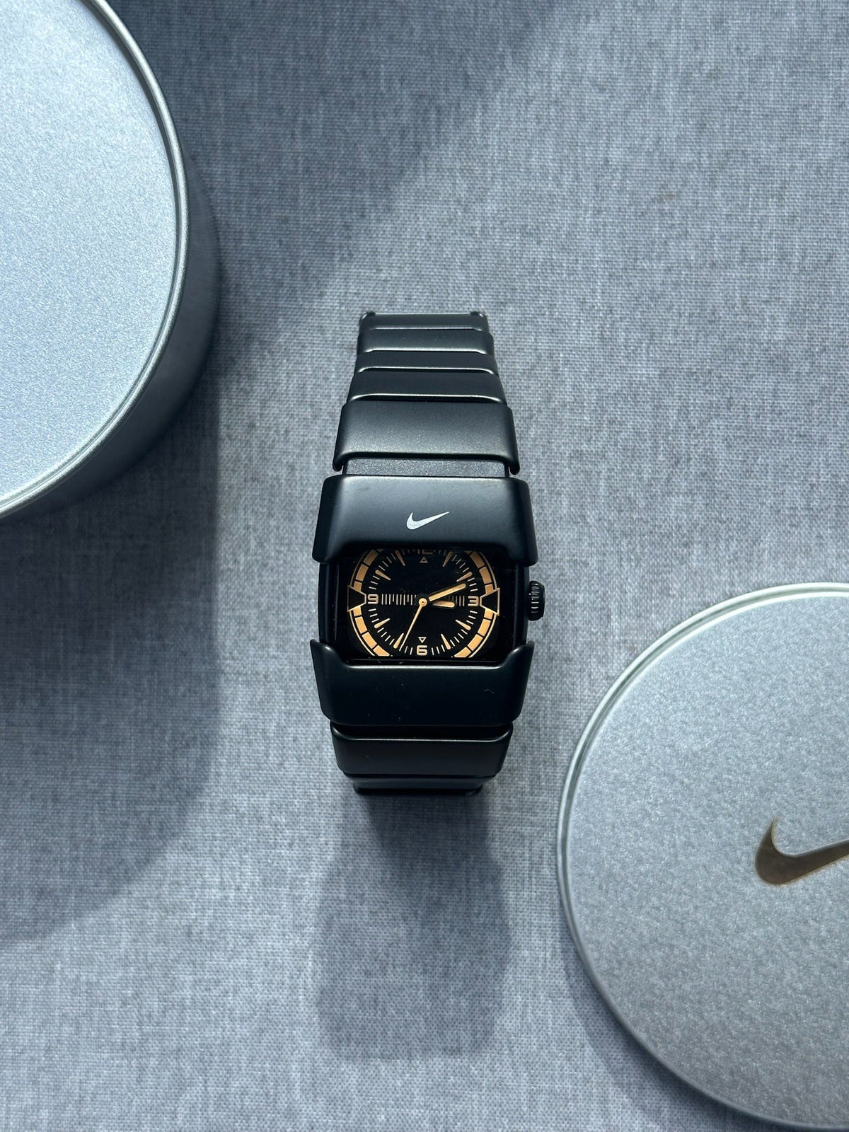 Nike D-Line Matte Black Analogue Watch with Orange Dial | Rare Collectible | Unisex Retro Sports Timepiece