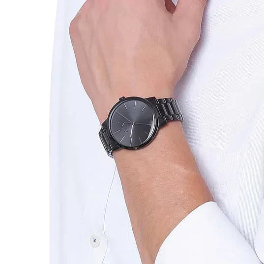 Armani Exchange Cayde AX2701 Men's Analog Watch – Black Dial with Black Stainless Steel Strap