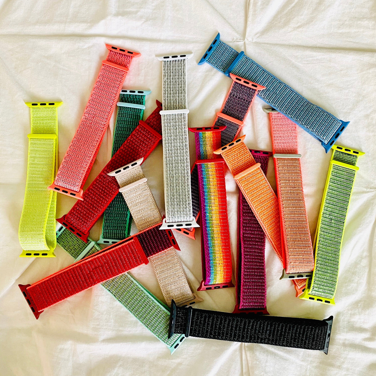 Nylon Fabric Loop Band For Apple Watch Multiple Colors Available