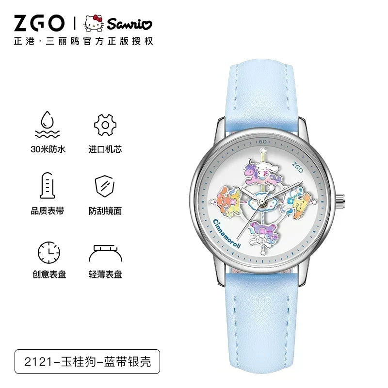 ZGO X Sanrio Watch Clock Fashion Quartz Watch Rotate The Dial