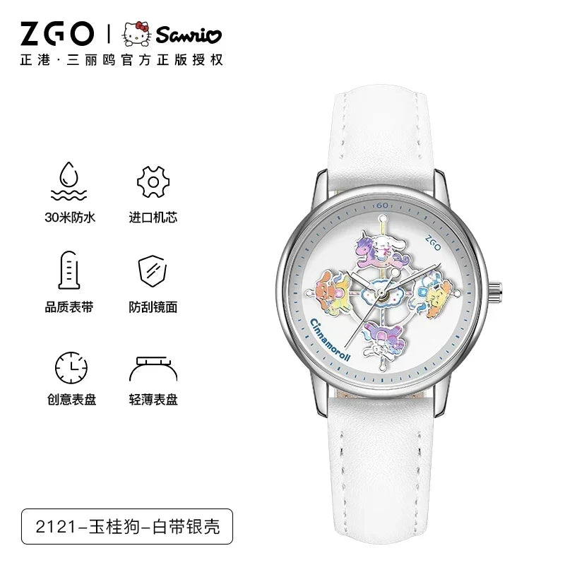 ZGO X Sanrio Watch Clock Fashion Quartz Watch Rotate The Dial