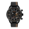 SANDA 5010P Six-Pin Cool Big Dial Waterproof Three-Eye Men Watch Leather Strap Fashion Trend Men Watch