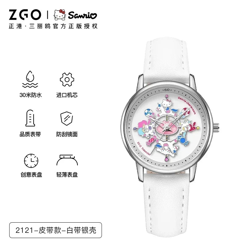 ZGO X Sanrio Watch Clock Fashion Quartz Watch Rotate The Dial