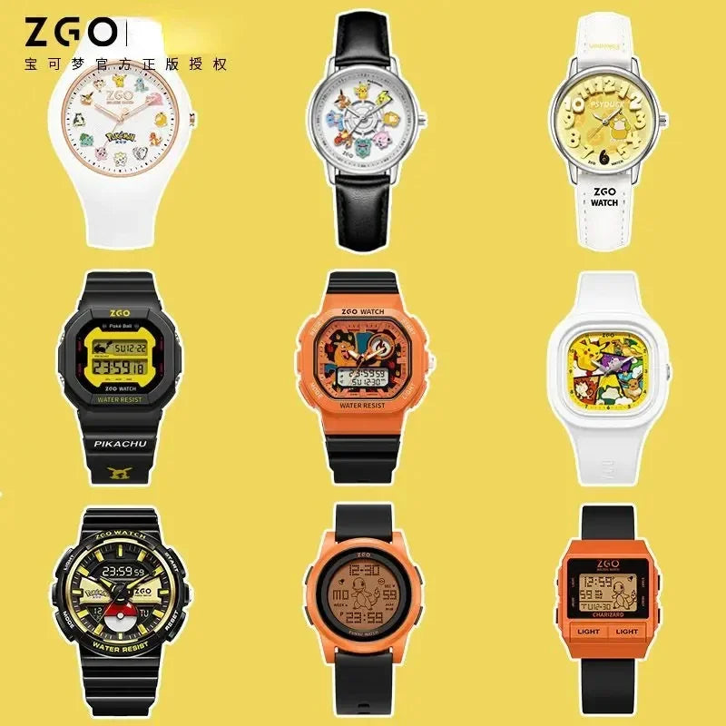 ZGO Co-branded Anime Series Watch Men's Sports Waterproof Student Trend Pikachu Quartz Electronic Watch Gifts