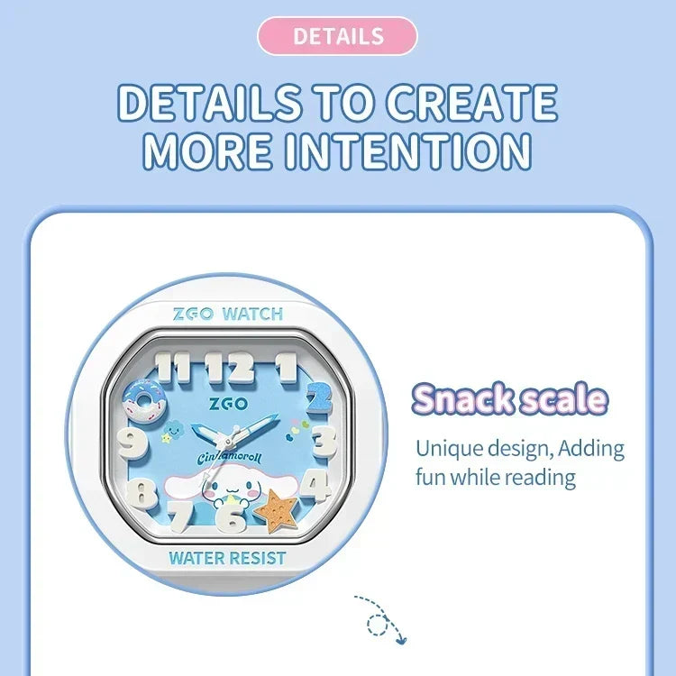 ZGO x Cinnamoroll watch for kids girl waterproof Sports Small square Watch gift 357