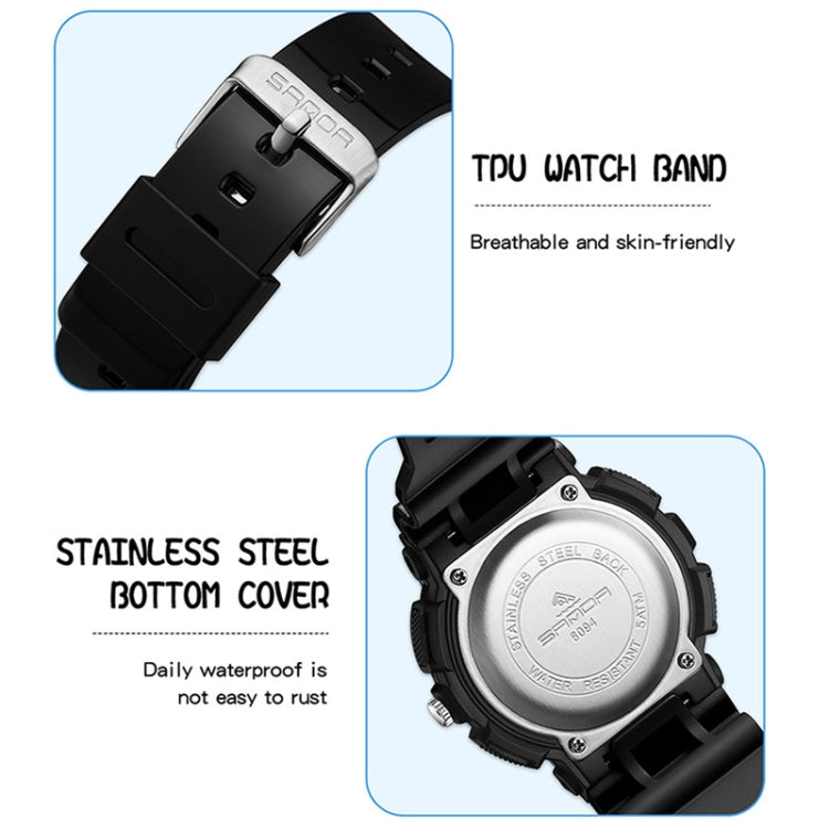 SANDA Small Fresh Digital All-match Waterproof Luminous Student Watch