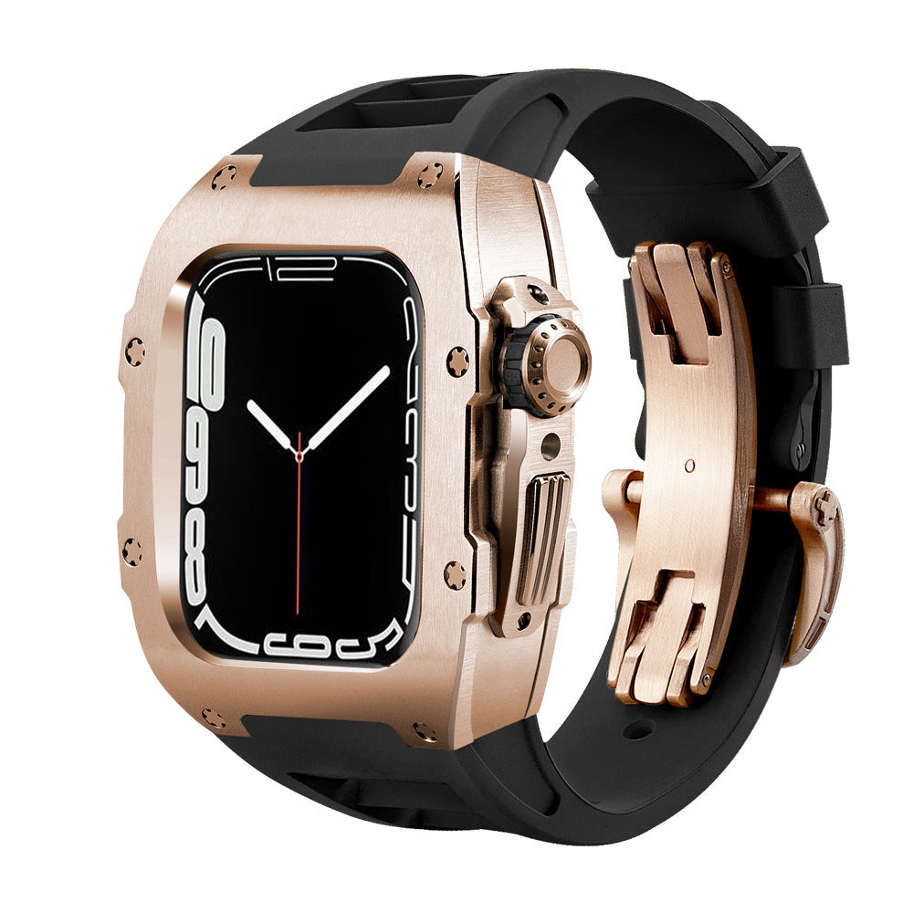 RM Series Fluororubber Band Stainless Steel Case Retrofit Kit For Apple Watch