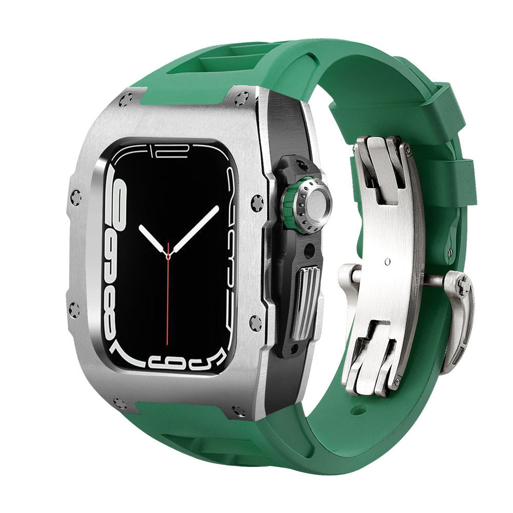 RM Series Fluororubber Band Stainless Steel Case Retrofit Kit For Apple Watch