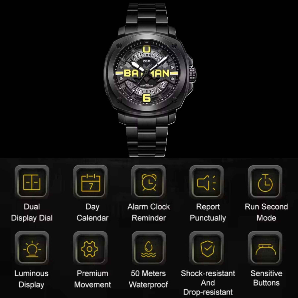 ZGO Warner DC Batman Mechanical Watch