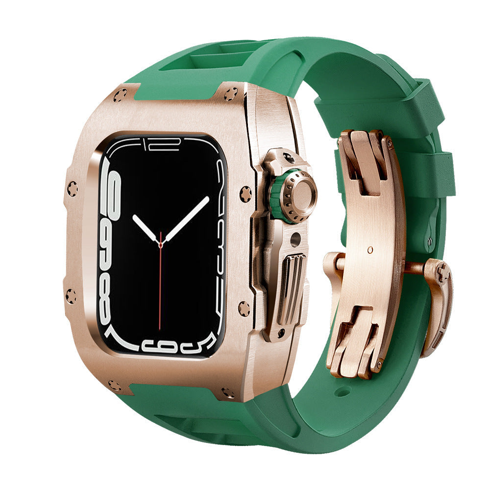 RM Series Fluororubber Band Stainless Steel Case Retrofit Kit For Apple Watch