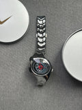 Nike Triax Chronograph Watch Silver Red Dial – Vintage Stainless Steel Sports Watch, Rare Collectible Timepiece