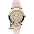 Vivienne Westwood Orb II 32mm Pink Dial Leather Ladies Quartz Watch VV006PKPK