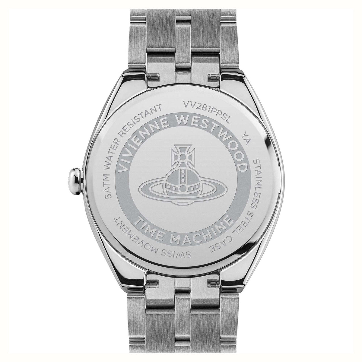 Vivienne Westwood The Mews Purple Dial Stainless Steel Bracelet Ladies Watch VV281PPSL