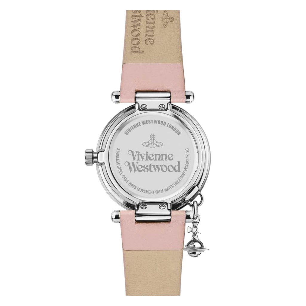 Vivienne Westwood Orb Pastelle 32mm Silver Dial Leather Ladies Quartz Watch VV006SLPK