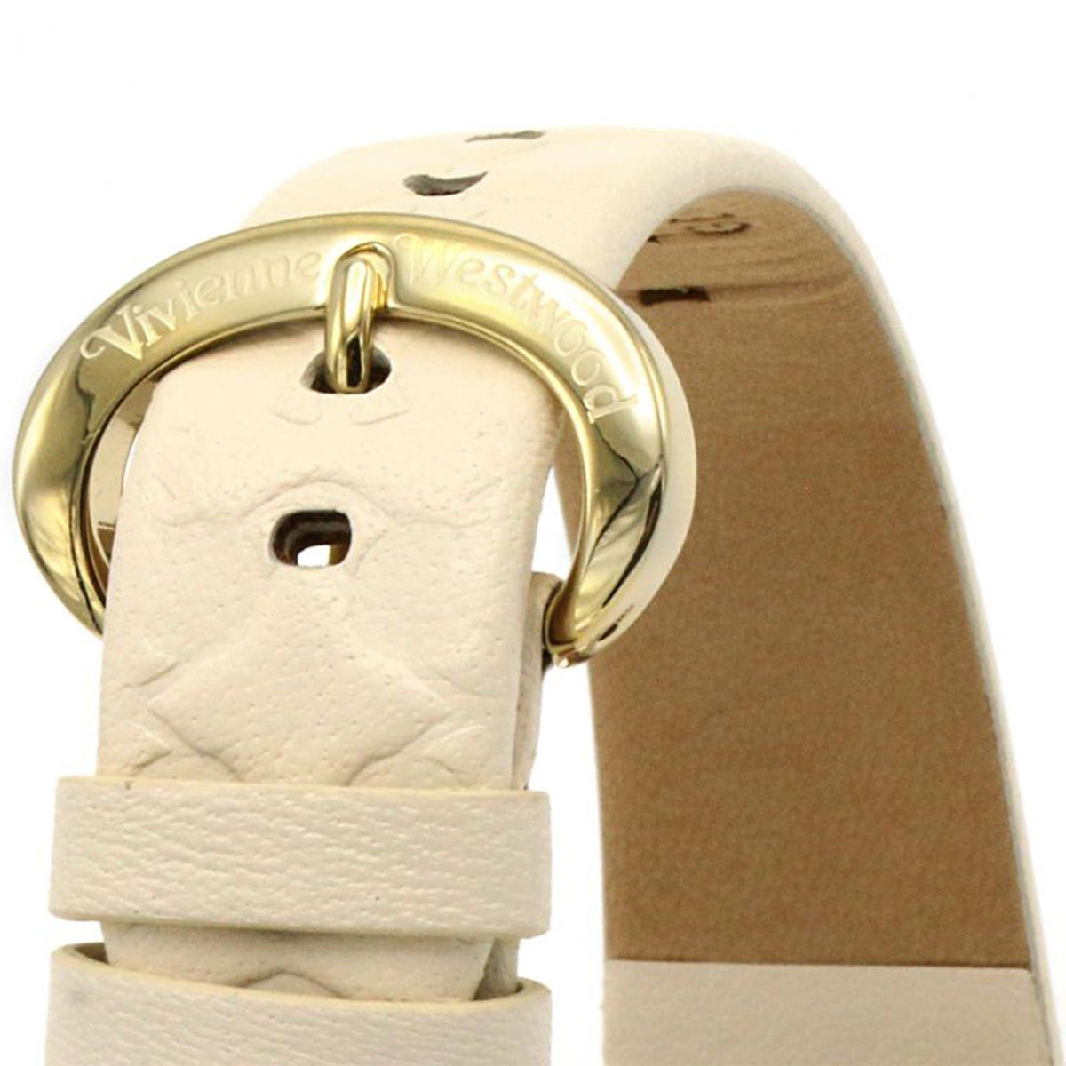 Vivienne Westwood Orb II 32mm Beige Dial Leather Ladies Quartz Watch VV006WHWH