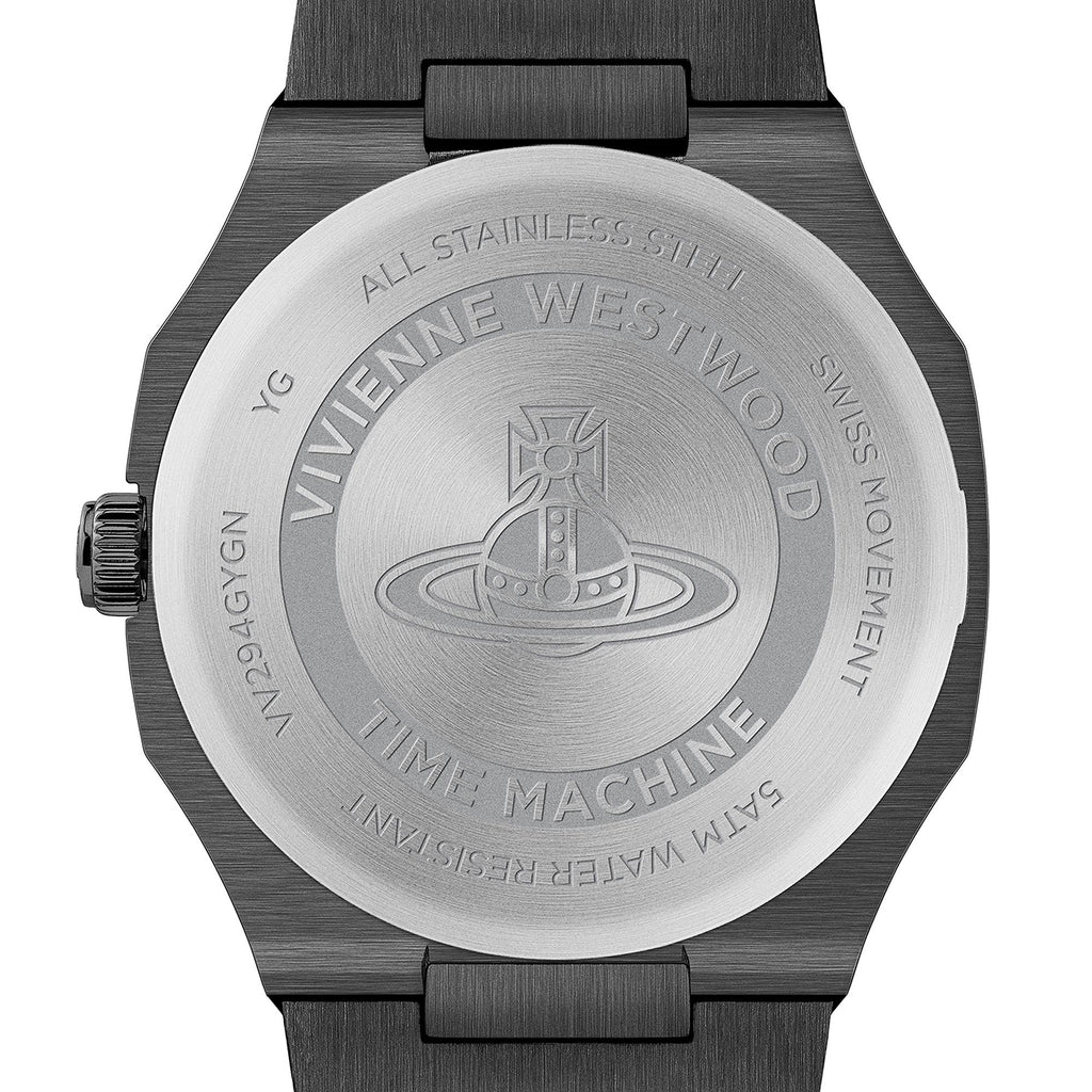 Vivienne Westwood The Bank 37mm Black Dial Steel Quartz Watch VV294GYGN