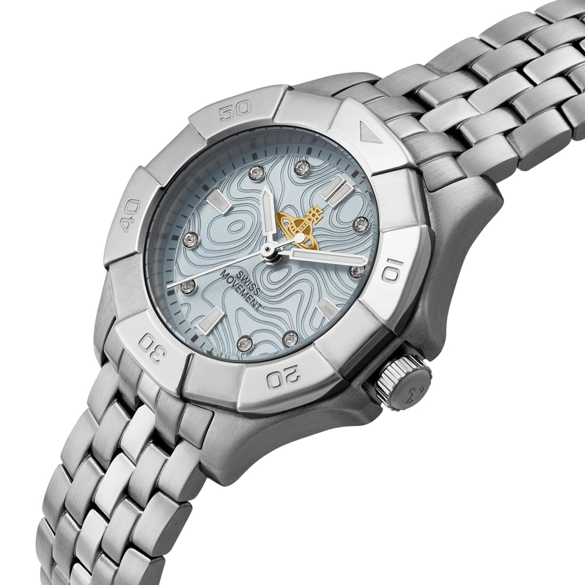 Vivienne Westwood The Brompton 31mm Blue Dial Steel Ladies Quartz Watch VV341LBLSL