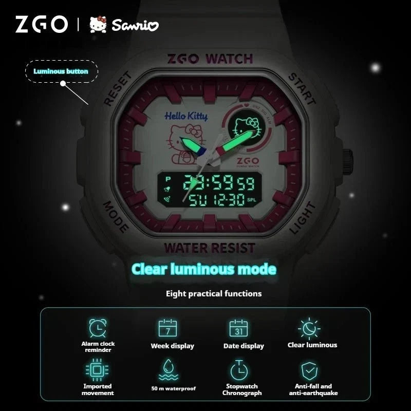 Sanrio Original ZGO Waterproof Drop Resistant Electronic Watch